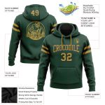 Custom Name Number Hoodie Sweatshirt for Football Team - Personalized Stitched Green Old Gold Black Pullover Personalized