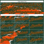 Custom Sports Hoodie with 3D Torn Paper Design - Personalized Stitched Green and Orange Sweatshirt with Name & Number Personalized