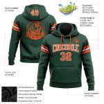 Custom Team Football Hoodie with Personalized Name and Number - Stitched Green Orange-White Pullover Sweatshirt Personalized