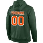 Custom Team Hoodie with Personalized Name & Number - Stitched Green Orange-White Sports Pullover Sweatshirt Personalized