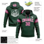 Custom Name Number Football Hoodie Pullover Sweatshirt in Green Pink White - Personalized Team Apparel Personalized Stitched