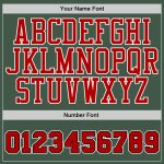 Custom Sports Hoodie with Personalized Name and Number, Stitched Green Red-Black Sweatshirt Pullover Personalized Stitched