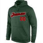 Custom Sports Hoodie with Personalized Name and Number, Stitched Green Red-Black Sweatshirt Pullover Personalized Stitched