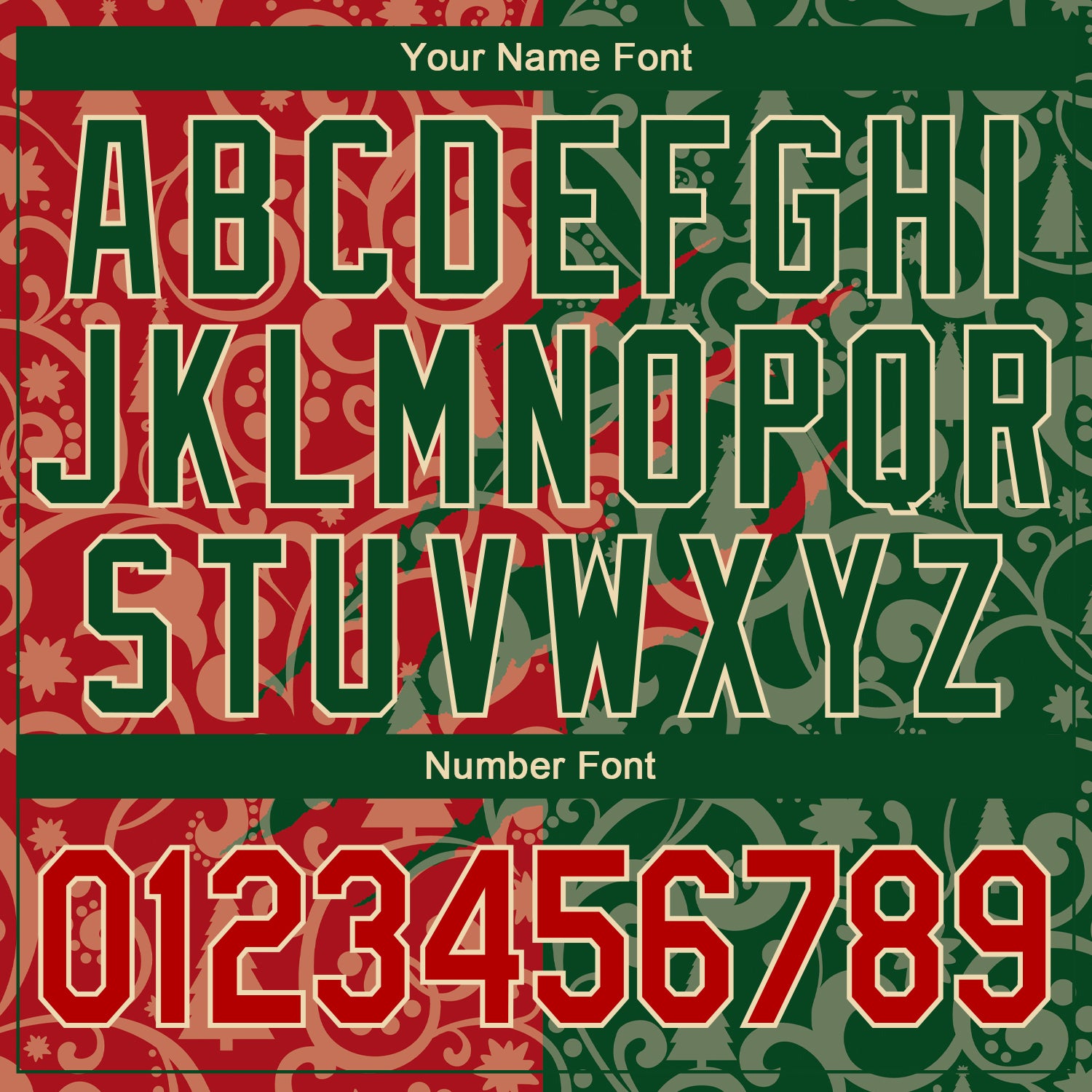 Personalized Stitched Green Red-Cream 3D Christmas Sports Pullover Sweatshirt Hoodie Team Custom Name and Number Custom Name and Number 3D Christmas Sports Hoodie Sweatshirt, Stitched Green Red-Cream Pullover Personalized Stitched Green - Image 4