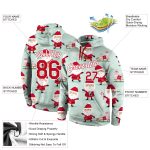 Custom Name Number 3D Christmas Hoodie | Personalized Sports Pullover Sweatshirt in Green, Red, and White Personalized Stitched