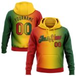 Custom 3D Pattern Gradient Sports Hoodie for Black History Month - Personalized Stitched Name & Number Pullover Sweatshirt