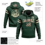 Custom Name and Number Vintage USA Flag Cream-Black Football Pullover Hoodie Stitched Sweatshirt for Team Personalized Stitched