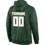 Custom Team Name Number Stitched Hoodie Sports Pullover Sweatshirt Green White-Cream Personalized Stitched Green White-Cream