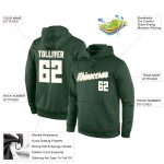 Custom Team Name Number Stitched Hoodie Sports Pullover Sweatshirt Green White-Cream Personalized Stitched Green White-Cream