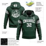 Custom Name and Number Football Hoodie Sweatshirt in Green White Gray - Personalized Stitched Team Gear Personalized Stitched