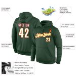 Personalized Stitched Green Red White Sports Hoodie Sweatshirt Pullover for Men Women Personalized Stitched Green White-Red