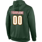 Personalized Stitched Green Red White Sports Hoodie Sweatshirt Pullover for Men Women Personalized Stitched Green White-Red