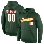 Personalized Stitched Green Red White Sports Hoodie Sweatshirt Pullover for Men Women Personalized Stitched Green White-Red
