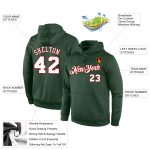Custom Sports Hoodie with Personalized Name and Number - Green White-Red Stitched Pullover Sweatshirt Personalized Stitched