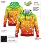 Personalized Black History Month Hoodie 3D Pattern Stitched Design in Green Yellow-Red Pullover Sweatshirt Personalized Stitched