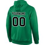 Custom Name Number Sports Hoodie Black White Kelly Green Pullover Sweatshirt - Personalized Team Apparel Personalized Stitched