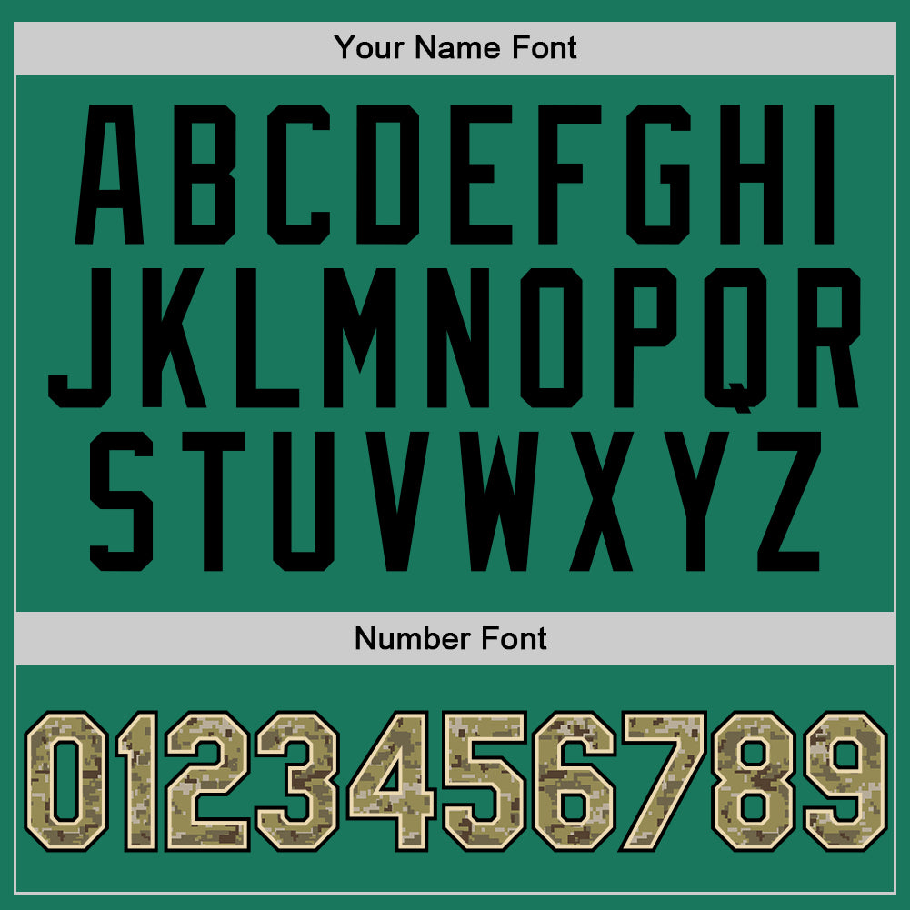 Personalized Stitched Kelly Green Camo-Cream Sports Pullover Sweatshirt Hoodie Team Custom Name and Number Custom Name and Number Kelly Green Camo Pullover Hoodie Sweatshirt - Personalized Sports Apparel Personalized Stitched Kelly - Image 5