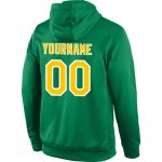 Custom Team Name Number Sweatshirt Hoodie - Personalized Stitched Kelly Green Gold-White Sports Pullover Personalized Stitched
