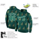 Personalized Kelly Green White Christmas 3D Hoodie Sweatshirt Pullover - Stitched Sports Style Personalized Stitched Kelly