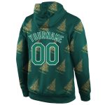 Personalized Kelly Green White Christmas 3D Hoodie Sweatshirt Pullover - Stitched Sports Style Personalized Stitched Kelly