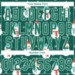 Custom Name & Number 3D Sports Hoodie - Personalized Kelly Green & White Christmas Pullover Sweatshirt Personalized Stitched