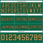 Custom Name & Number Football Hoodie Sweatshirt in Kelly Green & Old Gold-Black - Personalized Pullover Personalized Stitched