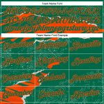 Custom Name and Number 3D Pattern Hoodie Stitched Torn Paper Style for Sports - Kelly Green and Orange Sweatshirt Personalized