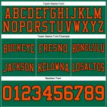 Custom Football Hoodie Sweatshirt with Stitched Team Name and Number - Kelly Green, Orange, and Black Personalized Stitched