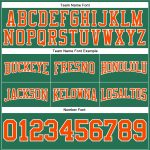 Custom Name and Number Personalized Hoodie - Kelly Green with Orange-White Football Pullover Sweatshirt Personalized Stitched