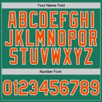 Custom Sports Hoodie with Team Name & Number, Stitched Kelly Green Orange-White Pullover Sweatshirt Personalized Stitched