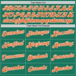 Custom Sports Hoodie with Team Name & Number, Stitched Kelly Green Orange-White Pullover Sweatshirt Personalized Stitched