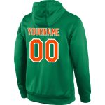Custom Sports Hoodie with Team Name & Number, Stitched Kelly Green Orange-White Pullover Sweatshirt Personalized Stitched