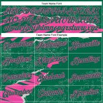 Custom Name & Number 3D Pattern Sports Hoodie Stitched Torn Paper Design Kelly Green & Pink Pullover Sweatshirt Personalized