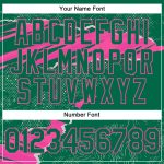 Custom Name & Number 3D Pattern Sports Hoodie Stitched Torn Paper Design Kelly Green & Pink Pullover Sweatshirt Personalized
