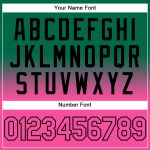 Custom Sports Hoodie with Personalized Name and Number, Stitched Kelly Green Pink-Black Fade Pullover Sweatshirt Personalized