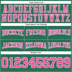Custom Name Number Football Hoodie Sweatshirt Kelly Green Pink-White Stitched Pullover Personalized Stitched Kelly Green