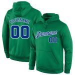 Custom Team Name Number Hoodie Sweatshirt - Personalized Kelly Green Royal-White Pullover Sports Apparel Personalized Stitched
