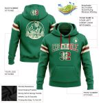 Custom Name Number Vintage Mexican Flag Hoodie Stitched Kelly Green Cream-Red Football Pullover Sweatshirt Personalized Stitched