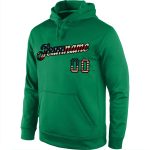 Custom Vintage USA Flag Sports Hoodie Sweatshirt - Personalized Kelly Green Pullover with Name and Number Personalized Stitched
