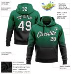 Custom Name Number Sports Hoodie Sweatshirt - Personalized Kelly Green White-Black Fade Fashion Pullover Personalized Stitched