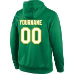 Custom Team Name Number Sports Hoodie Sweatshirt Kelly Green White Gold Personalized Stitched Pullover Personalized Stitched