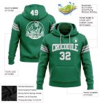 Custom Kelly Green Football Hoodie with Name and Number - Personalized Stitched Pullover Sweatshirt for Teams Personalized