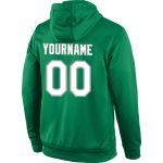 Custom Team Name Number Hoodie Pullover Sweatshirt in Kelly Green Gray, Personalized Stitched Sports Apparel Personalized