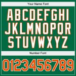 Custom Name Number Hoodie Personalized Stitched Pullover Sweatshirt in Kelly Green White Orange Split Fashion Sports Design