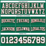 Custom Name and Number Football Hoodie Sweatshirt in Kelly Green with White-Red Stitching, Personalized Team Apparel Personalized