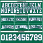 Custom Name and Number Hooded Sweatshirt for Football, Stitched in Kelly Green and White with Royal and Gray - Personalized Pullover