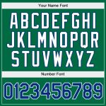 Custom Team Name Number Sports Hoodie Sweatshirt, Stitched Kelly Green White-Royal Split Design, Personalized Pullover Personalized