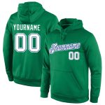 Custom Stitched Kelly Green White-Royal Sports Hoodie Sweatshirt Personalized Stitched Kelly Green White-Royal Sports Pullover