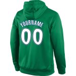 Custom Team Name and Number Stitched Hoodie Pullover Sweatshirt in Kelly Green White-Royal Personalized Stitched Kelly Green