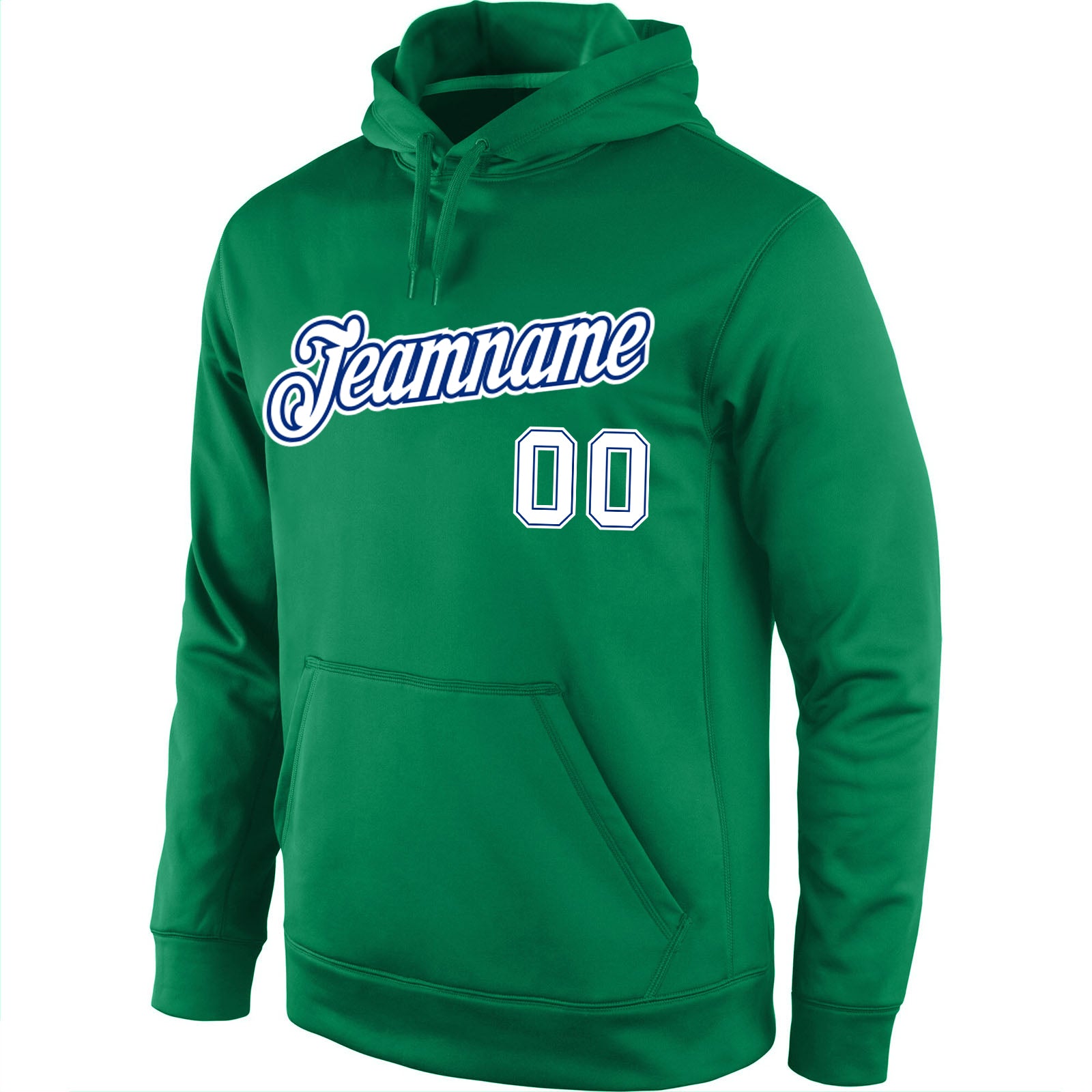 Personalized Stitched Kelly Green White-Royal Sports Pullover Sweatshirt Hoodie Custom Stitched Kelly Green White-Royal Sports Hoodie Sweatshirt Personalized Stitched Kelly Green White-Royal Sports Pullover - Image 2